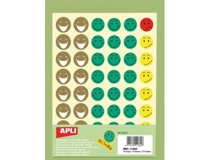 Gommette sourire apli agipa repositonnable pochette 576 unités.