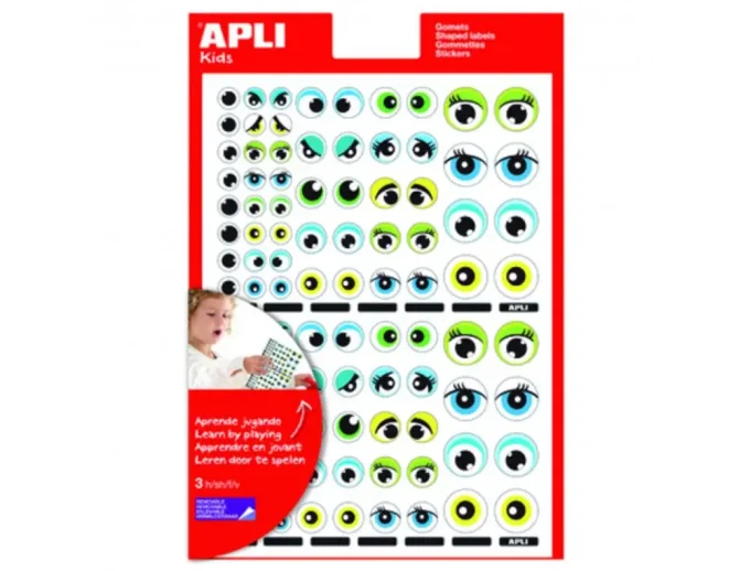 Gommette apli yeux ronds bleu/vert 312 unites.