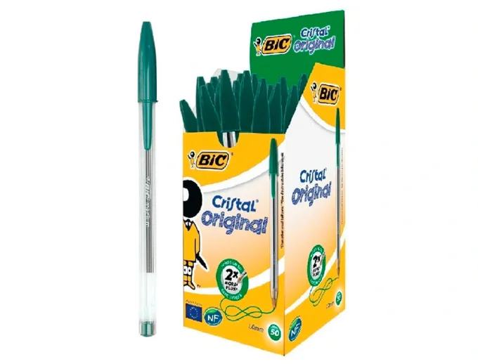 Stylo-bille BIC cristal écriture moyenne 0.5mm encre classique bille indéformable capuchon . 50 U