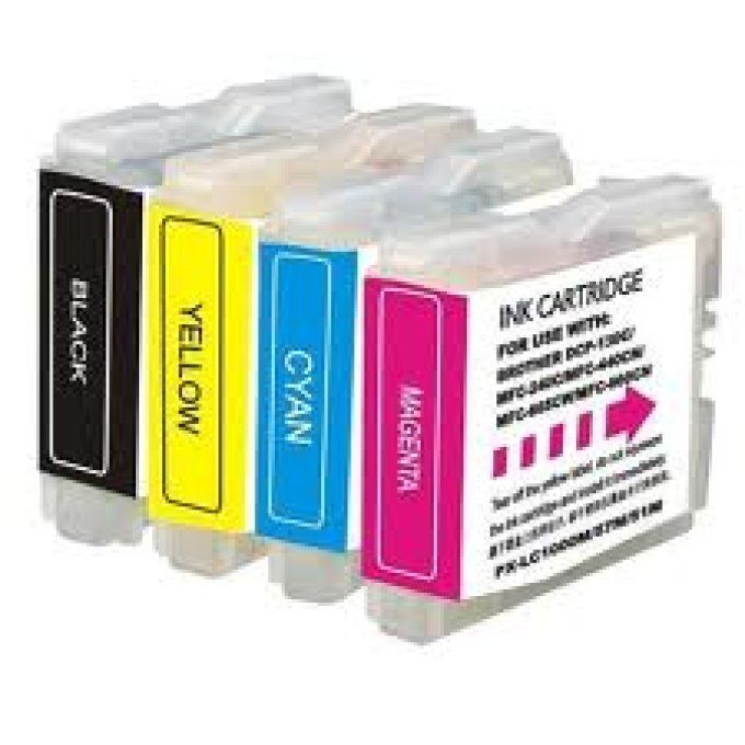 BROTHER Pack 4 Cartouches Encre LC121 Cyan, Magenta, Jaune,Noir.