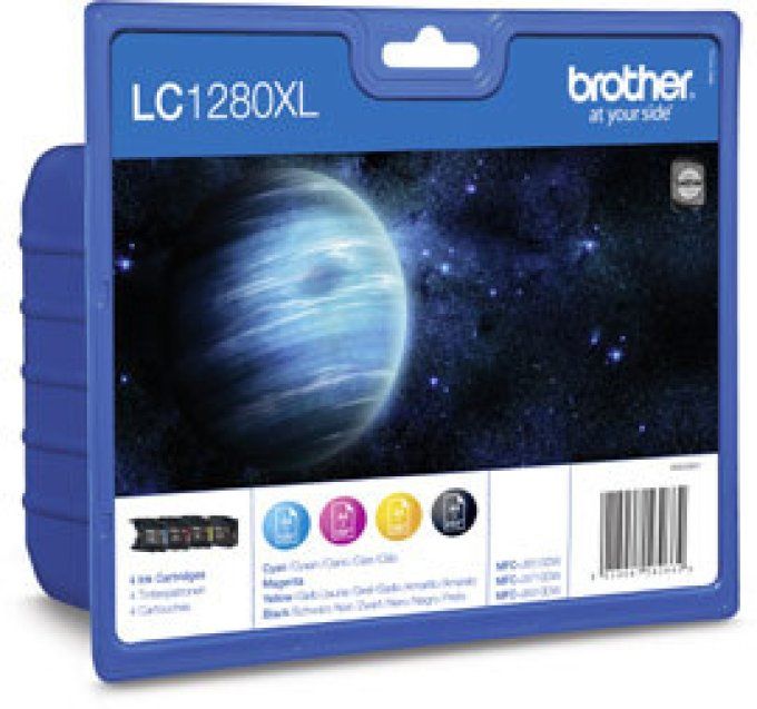 BROTHER Pack 4 cartouches Encre LC1280XL Cyan, Magenta, Jaune, Noir.