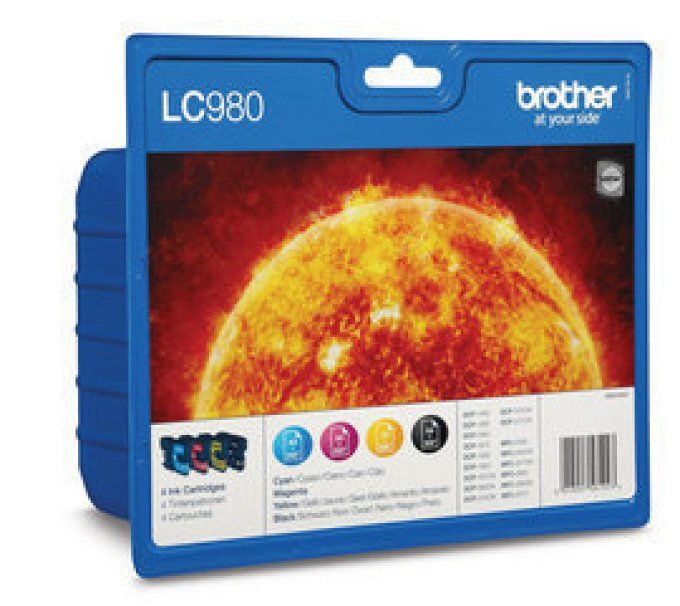 BROTHER Pack 4 Encres LC980 Cyan, Magenta, Jaune,Noir 4X300 pages.