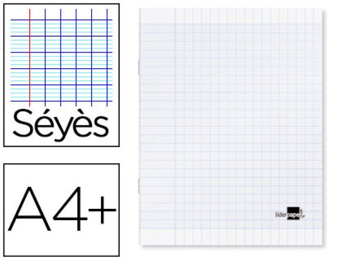 Cahier piqué liderpapel couverture plastique souple a4+ 24x32cm 96 pages séyès