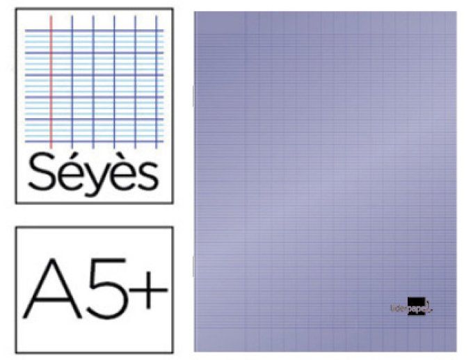 Cahier piqué liderpapel couverture plastique soup e a5+ 17x22cm 90g 96 pages séyès