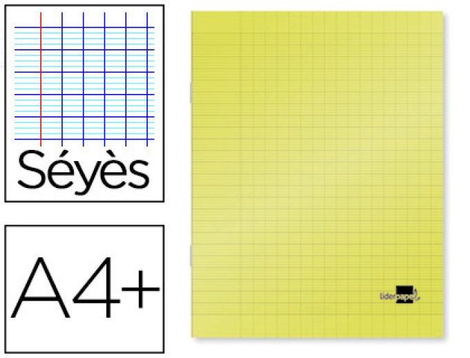 Cahier piqué liderpapel couverture plastique souple a4+ 24x32cm 96 pages séyès