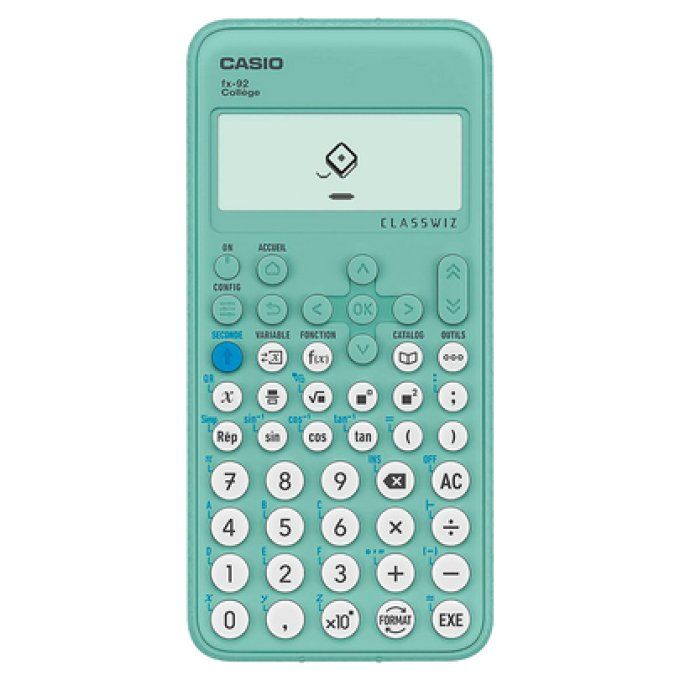 Calculatrice CASIO scientifique fx 92 collège 2d+ écran géant 5 lignes statistiques tableau valeurs 