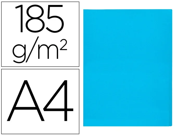 Paquet de 50 chemises liderpapel papier cartonne 180g pour documents A4 coloris coloris bleu ciel.