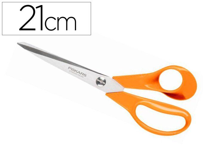 Ciseaux fiskars universels 21cm design ergonomique coupe  tissu papier et matériaux laminé. Droitier