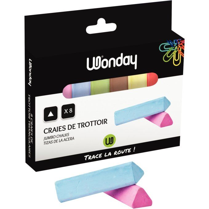 Étui de 8 craies trottoir assorties WONDAY