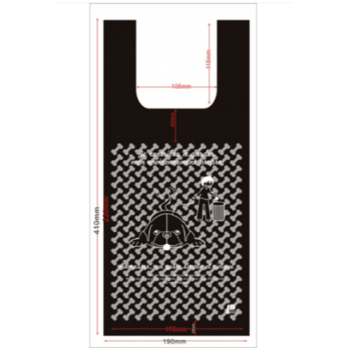 2 Cartons de 4000 Sacs bretelles noir PEHD déjections canines sur rouleau PORT GRATUIT
