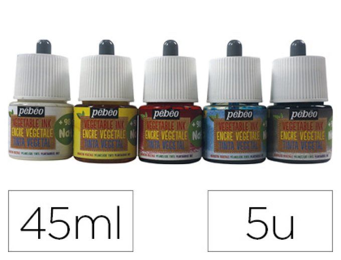 PEBEO Encre végétale pébéo couleurs primaires set 5 unités x 45ml.