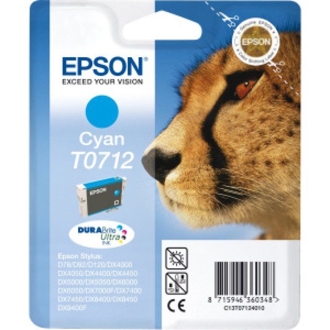 EPSON Cartouche Guépard T0712 Encre DURABrite Ultra