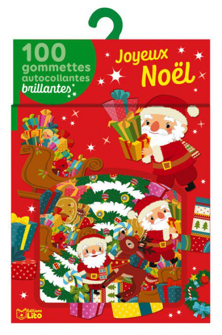 100 gommettes autocollantes brillantes - joyeux Noël. LITO