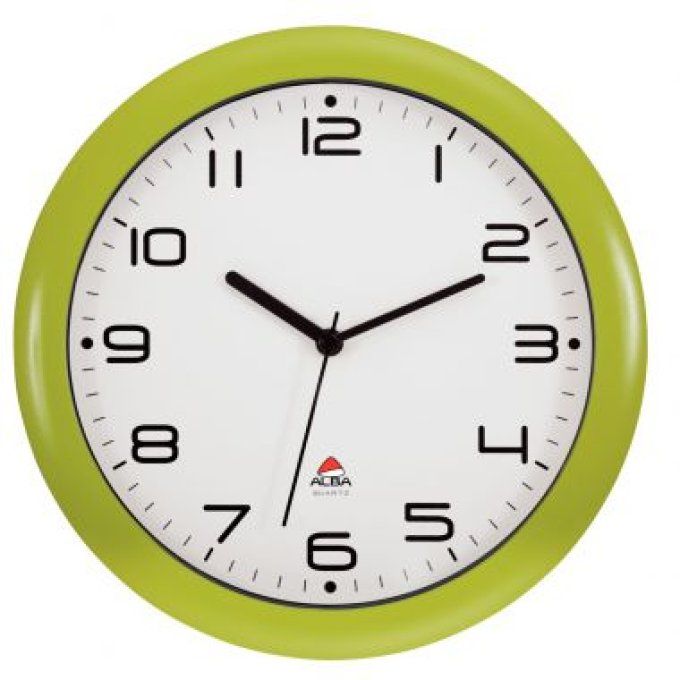 Horloge silencieuse Alba vert anis