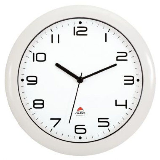 Horloge silencieuse Alba blanche