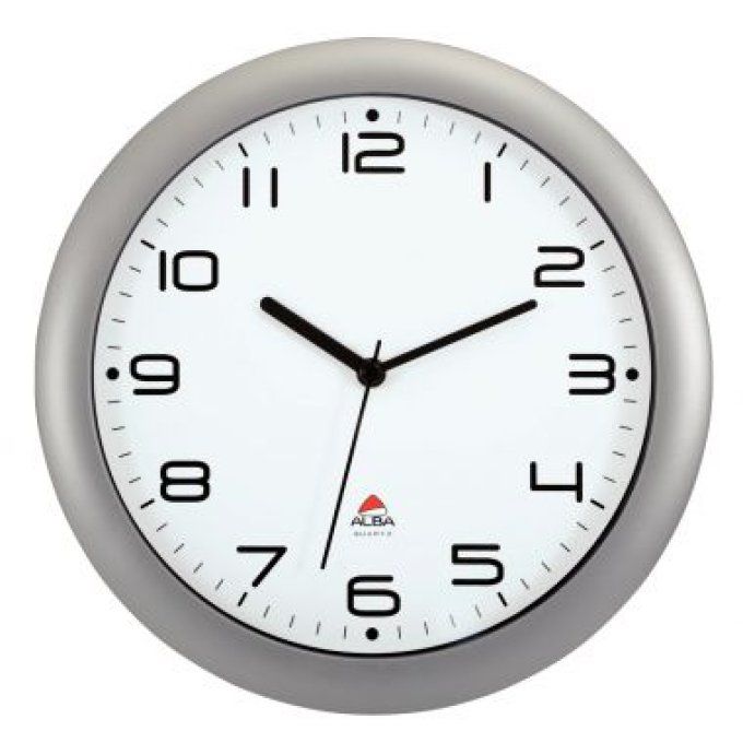 Horloge silencieuse Alba gris métal