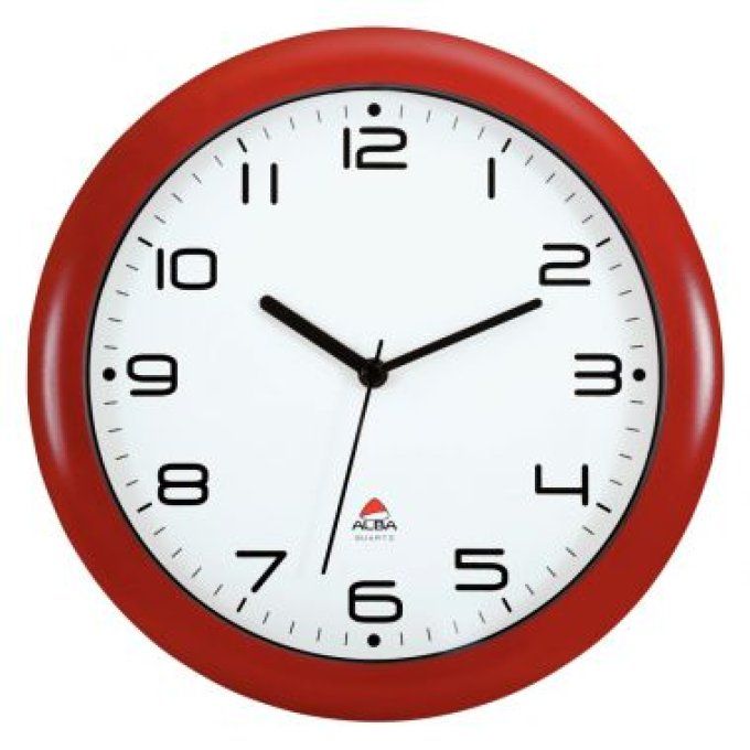 Horloge silencieuse Alba rouge