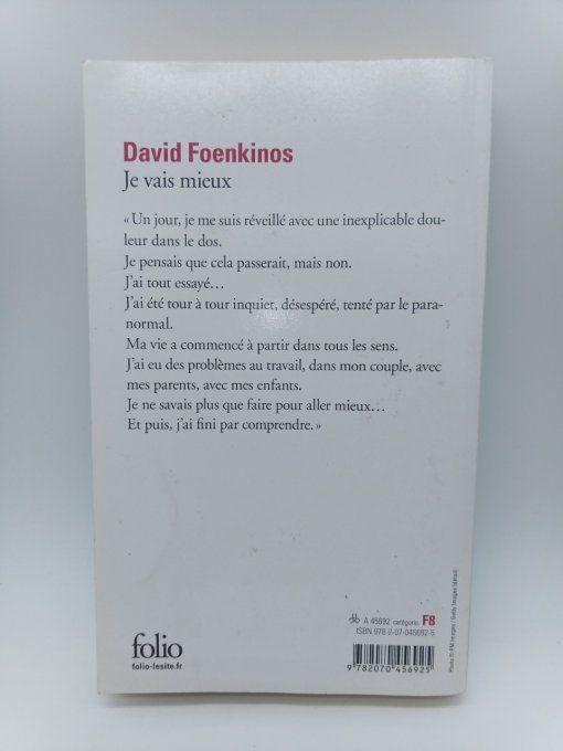 FOENKINOS David  Je vais mieux