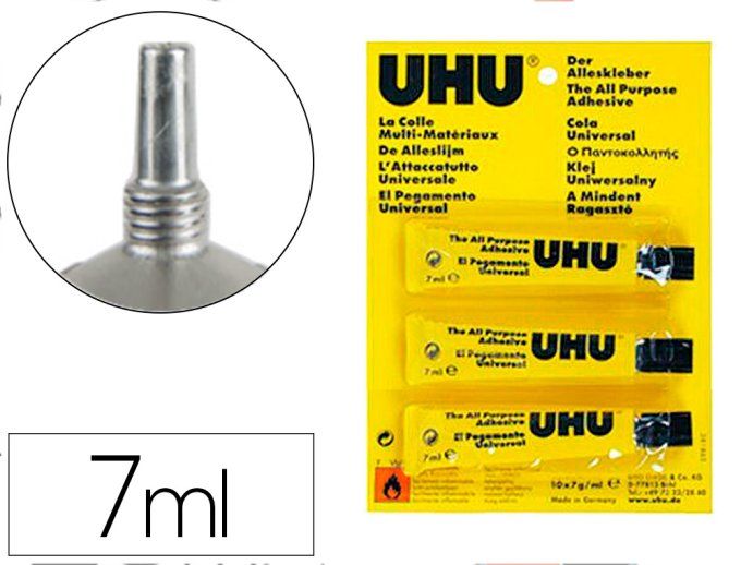 Colle uhu forte gel transparent extra tube aluminium blister de 3x7ml.