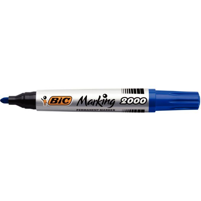 Marqueur bic permanent marking 2000 pointe ogive tracé 2.5mm corps plastique  base alcool  ROUGE