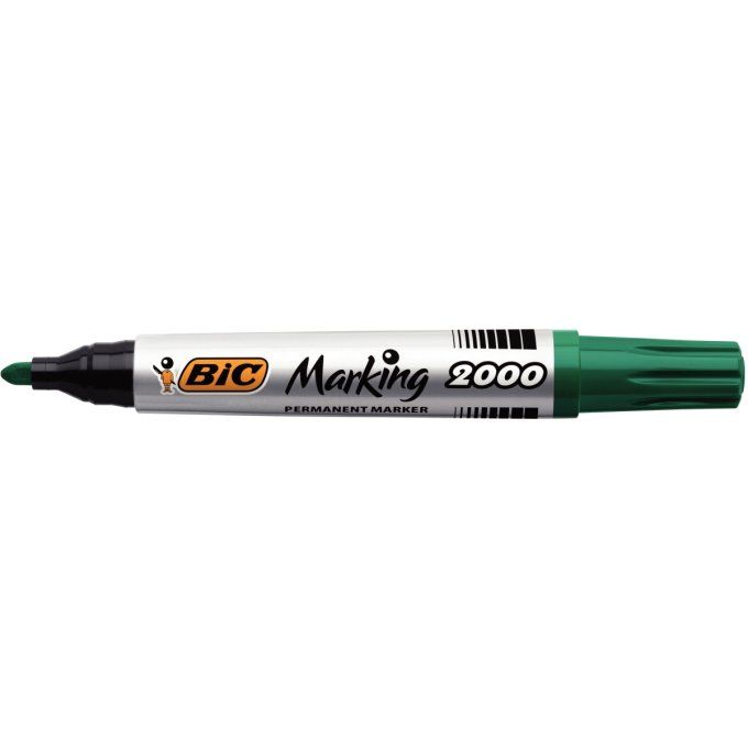 Marqueur bic permanent marking 2000 pointe ogive tracé 2.5mm corps plastique  base alcool  ROUGE