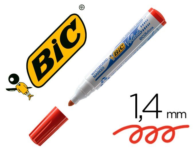 Marqueur bic velleda 1701 effaçable pointe ogive tracé 1.5mm rouge