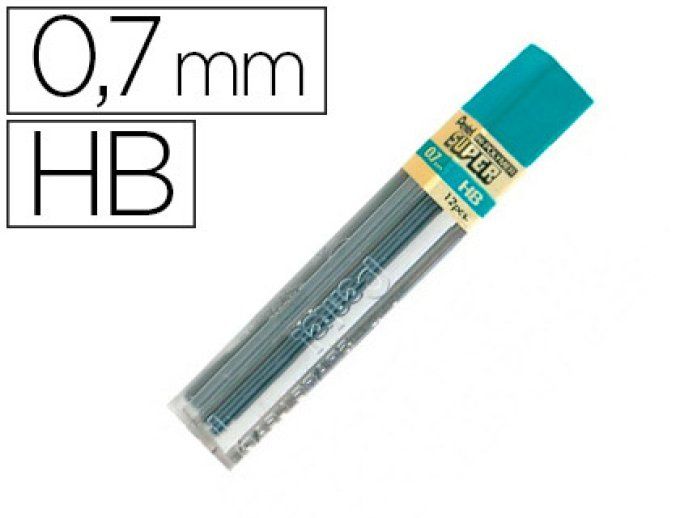 Mine pentel 0.7mm hb étui 12 unités.