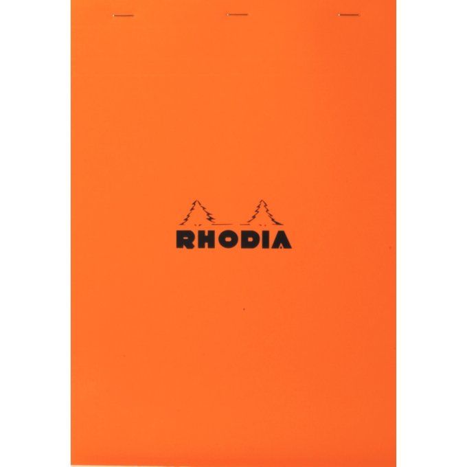 RHODIA Bloc de direction couverture ORANGE 80 feuilles (160 pages) format A7 réglure 5x5