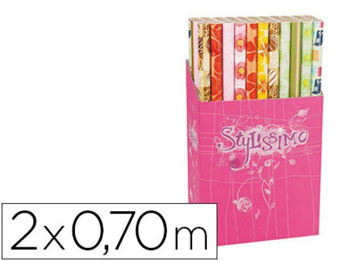 Papier cadeau stylissimo every day 0.70x2m décors fantaisie assortis rouleau.