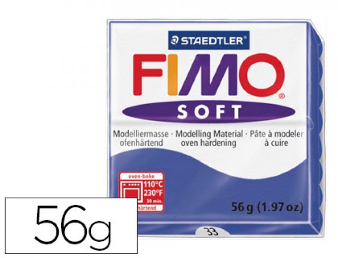 STAEDTLER Pâte à modeler fimo soft coloris bleu pacifique pain 57g.