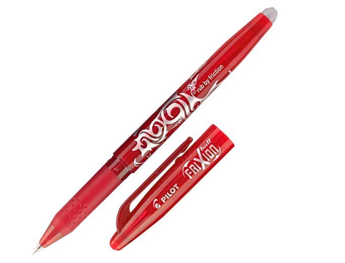 Roller PILOT  frixion ball écriture moyenne 0.7mm encre effaçable grip préhension rechargeable gomme