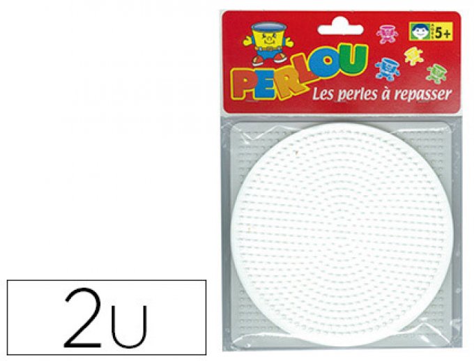 GRAINE CREATIVE Plaque graine créative picots support perles à repasser 15cm rond/carré sachet 2 uni