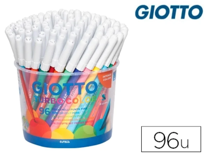 96 Feutres coloriage giotto turbo color ultra longue durée pointe bloquée polyester indéformable 