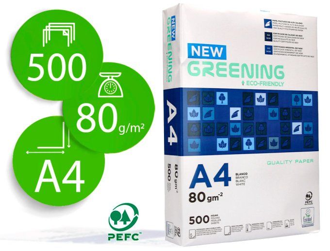 Ramette papier A4 80g liderpapel multifonction greening pefc CIE 146