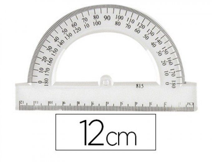 Rapporteur JPC  180 degrés base 12 cm