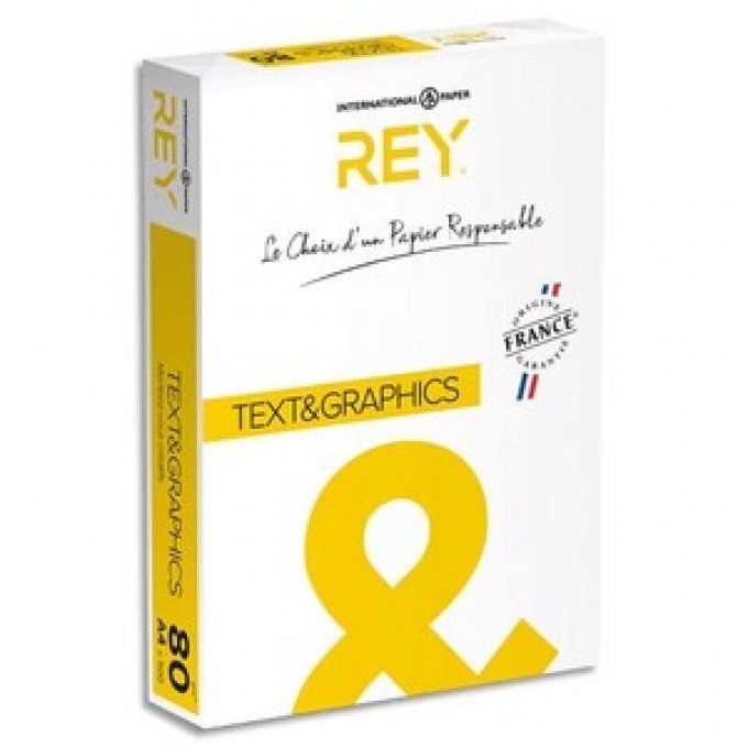 Ramette papier A4 80g REY® TEXT & GRAPHICS, papier reprographique, blancheur élevée, FSC®