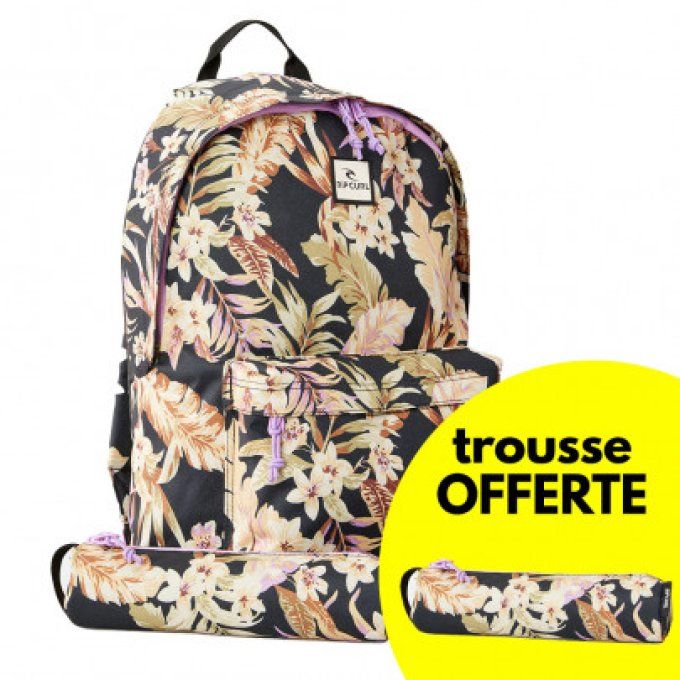 Sac à dos RIP CURL Tropical 1 compartiment Noir + trousse OFFERTE