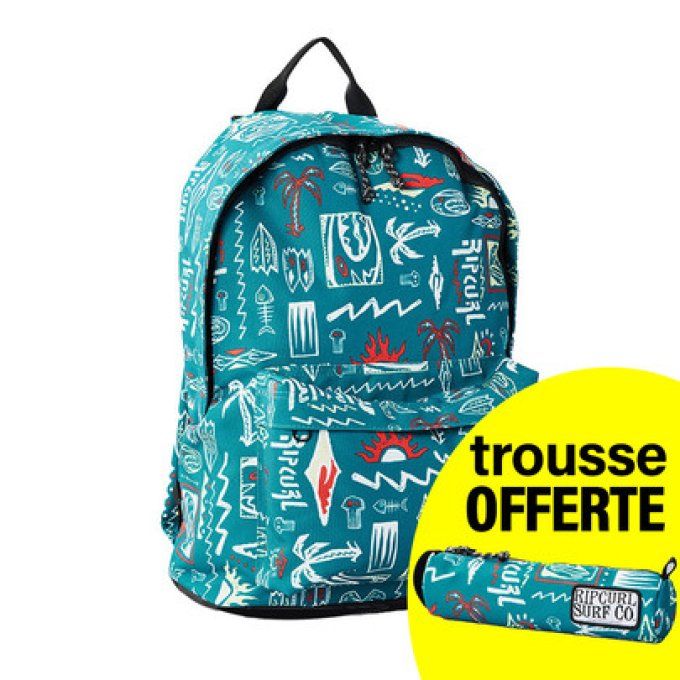 Sac à dos RIP CURL Dome Bts 1 compartiment Ocean + Trousse OFFERTE