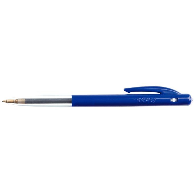 Stylo-bille BIC  M10 rétractable . Corps avec agrafe à la couleur de l'encre.