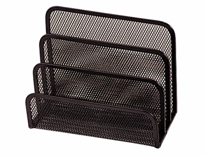 Trieur enveloppes q-connect métal mesh maille métallique 3 compartiments courrier 175x140x80mm 